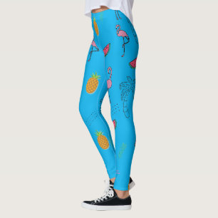 Naadloos tropisch patroon met Flamingo ananas Leggings