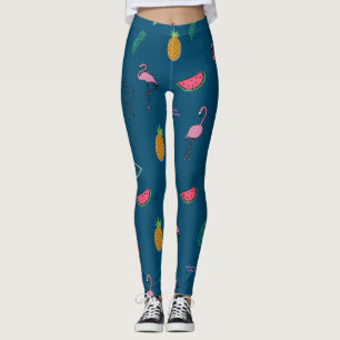 Naadloos tropisch patroon met Flamingo ananas Leggings