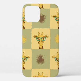 Naadloos tropisch patroon met giraffe en palm le iPhone 12 hoesje
