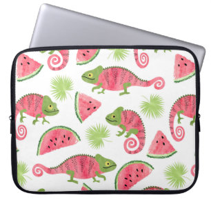 Naadloos tropisch patroon met schattige waterverf laptop sleeve