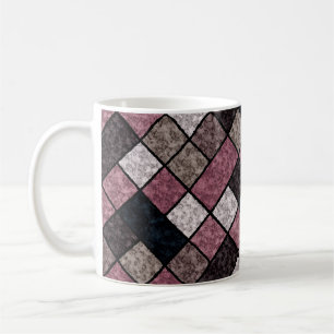 Naadloos vierkant patchwork graniet marmeren patro koffiemok