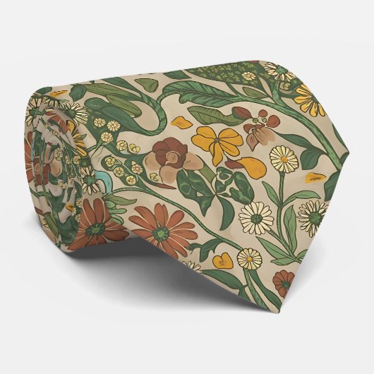 Naadloos vintage botanisch patroon stropdas (Opgerold)