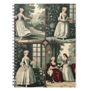 Naadloos Vintage Europees Patroon-18e Eeuw Dai Notitieboek