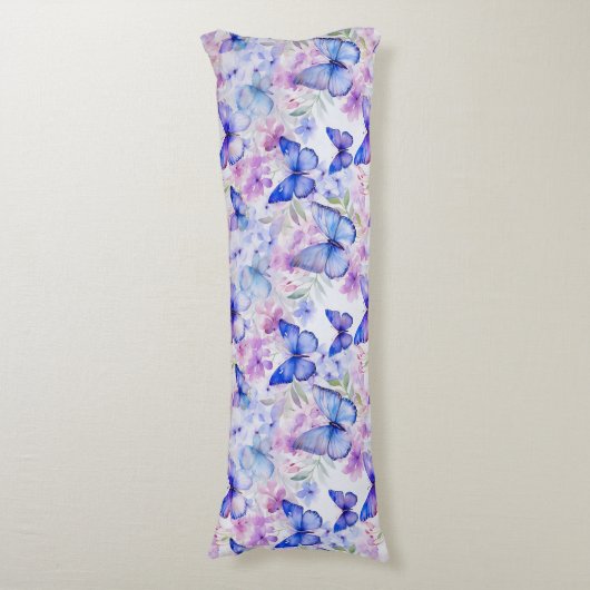 Naadloos vlinderpatroon Lichaamskussen (Voorkant Verticaal)