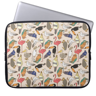 naadloos vogelpatroon laptop sleeve