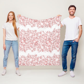 naadloos watercolorpatroon met tal van zachte roze fleece deken