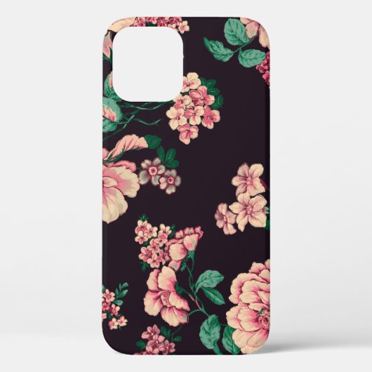 naadloos waterverf bloem ontwerp met digitale tex Case-Mate iPhone case (Achterkant)