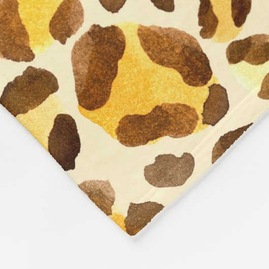 Naadloos waterverf-luipspatroon fleece deken (Hoek)