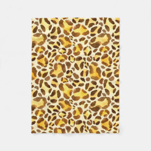 Naadloos waterverf-luipspatroon fleece deken