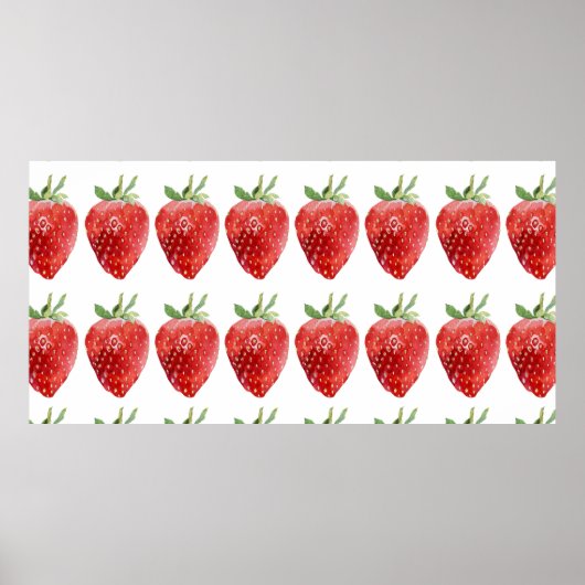 Naadloos waterverf met aardbeien poster (Voorkant)