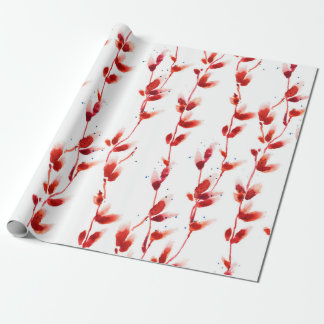 Naadloos waterverf-patroon met poesjeswilg cadeaupapier