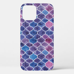 Naadloos waterverf violet patroon iPhone 12 hoesje