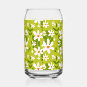 Naadloos wit daisy patroon blikvorm glas (Rechts)