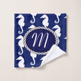 Naadloos zeepaardpatroon bad handdoek