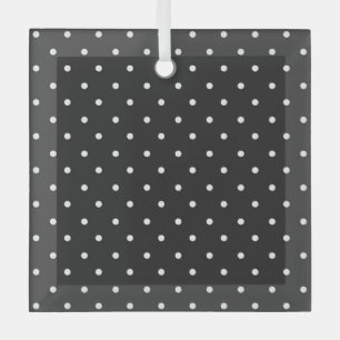 Naadloos zwart-wit stippenpatroon glas ornament