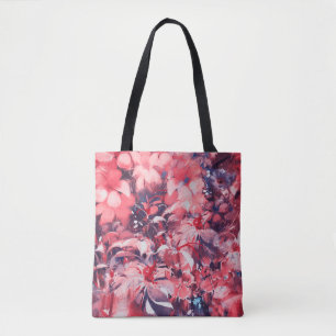 naadloze abstracte bloemen, olieverschilderende st draagtas