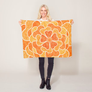 Naadloze abstracte bloemen wit oranje colo fleece deken