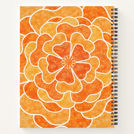 Naadloze abstracte bloemen wit oranje colo notitieboek (Achterkant)