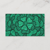 Naadloze abstracte bloemen zwarte groene kleur visitekaartje (Voorkant)