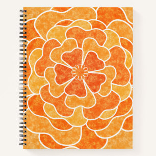 Naadloze abstracte bloemenbloemen witte oranje notitieboek