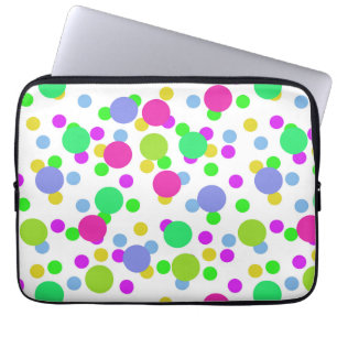 Naadloze abstracte cirkels met leuke confetti stip laptop sleeve