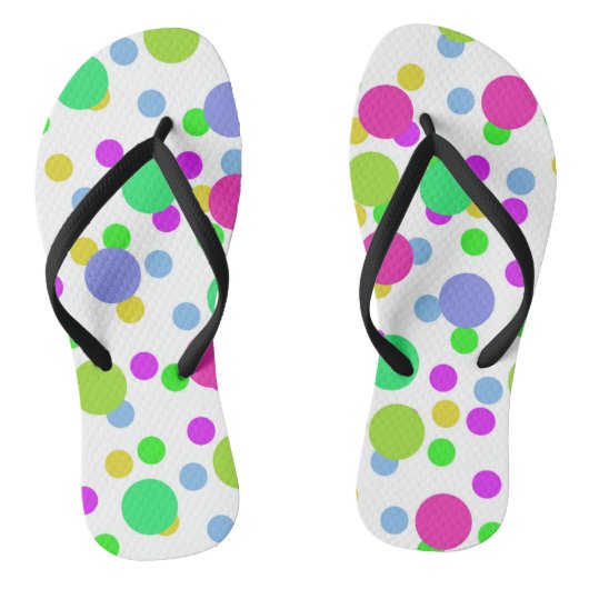 Naadloze abstracte cirkels rond stippen confetti b teenslippers (Voetbed)