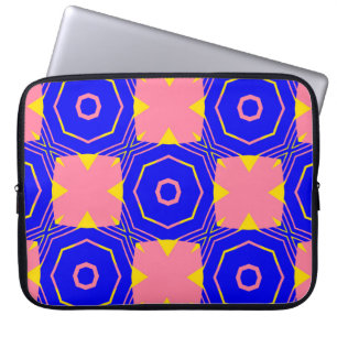 Naadloze abstracte geometrische florale patronabst laptop sleeve