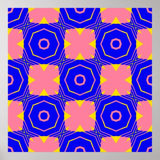 Naadloze abstracte geometrische florale patronabst poster (Voorkant)