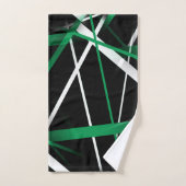 Naadloze Abstracte groene en witte lijnen op zwart Bad Handdoek (Handdoek)