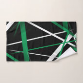 Naadloze Abstracte groene en witte lijnen op zwart Bad Handdoek (Handdoek)