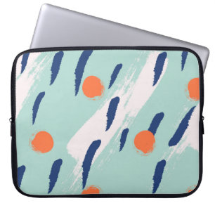 naadloze abstracte handgetekende penseelvormen pa laptop sleeve