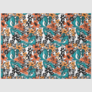 Naadloze abstracte, heldere cartoon schattige bloe tissuepapier