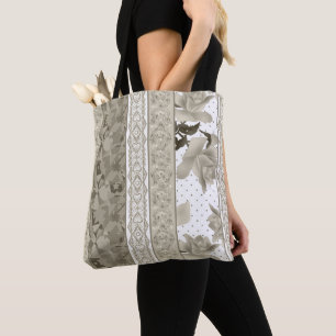 Naadloze abstracte kant retro beige rozen f draagtas