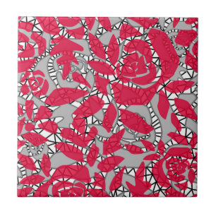 Naadloze abstracte kant romantische retro  rood tegeltje