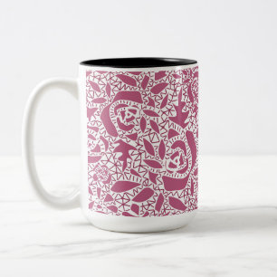 Naadloze abstracte kant romantische retro vintage tweekleurige koffiemok