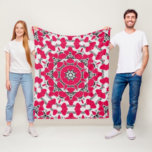 Naadloze abstracte mandala harst heldere orna fleece deken (In situ)