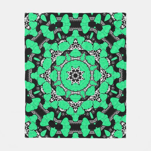 Naadloze abstracte mandala harst heldere orna fleece deken (Voorkant)