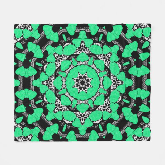 Naadloze abstracte mandala harst heldere orna fleece deken (Voorkant (Horizontaal))