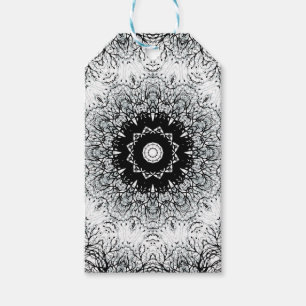 Naadloze abstracte mandala ronde cirkel kaleidosco cadeaulabel