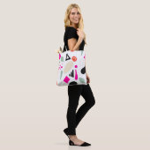 Naadloze abstracte moderne cirkels maken stippen g draagtas (Op model)