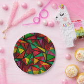 Naadloze abstracte moderne geometrische vormen tri papieren bordje (Feest)