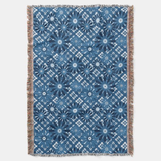 Naadloze abstracte moderne gevarieerde florale bl deken (Voorkant Verticaal)