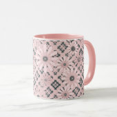 Naadloze abstracte moderne gevarieerde florale pi mok (Voorkant rechts)