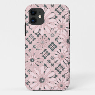 Naadloze abstracte moderne gevarieerde vlechtbloem iPhone 11 hoesje