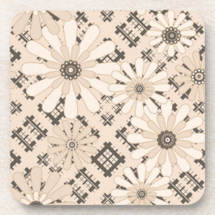 Naadloze abstracte moderne geveesdroogde florale f bier onderzetter