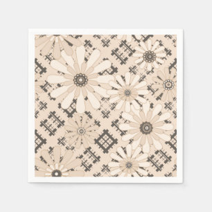 Naadloze abstracte moderne geveesdroogde florale f servet