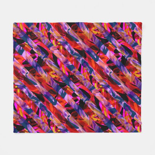 Naadloze abstracte, moderne penseelstreek, multico fleece deken (Voorkant (Horizontaal))