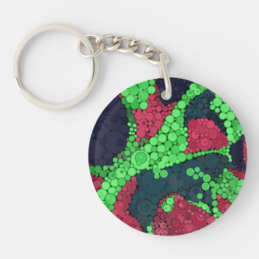 Naadloze abstracte pointillisme stippen cirkels gr sleutelhanger (Voorkant)
