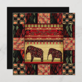 Naadloze abstracte  retro-afrikaans-Indische ele e Kaart (Voorkant / Achterkant)