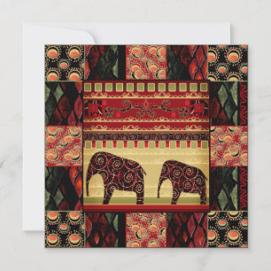 Naadloze abstracte retro-afrikaans-Indische ele e Kaart